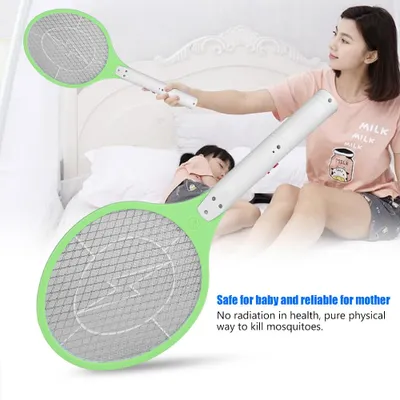 Obrázek produktu pro Bezdrátová dobíjecí elektrická raketa na mouchy a komáry, lapač hmyzu, zelená