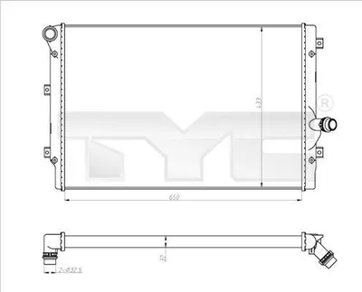 Produktbild von TYC 702-0024-R Kühler Wasserkühler Motorkühler für VW GOLF VI (5K1) Golf V Schrägheck (1K1) TOURAN (1T1, 1T2) Passat Variant (3C5) für AUDI