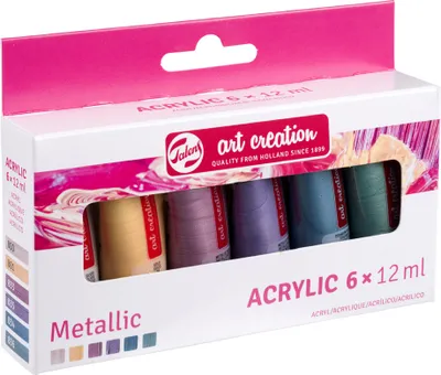 Immagine prodotto di Royal Talens 9021861M ROYAL TALENS Vernice acrilica Creazione artistica Set metallizzato, 6 x 12 ml