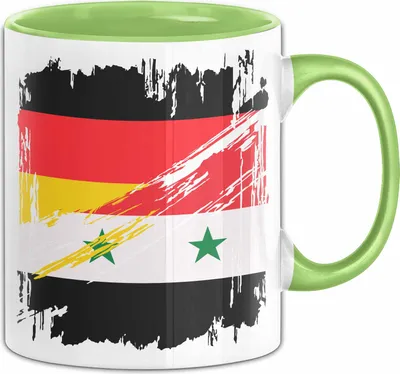 Produktbild von Syrien Deutschland Flagge Halb Deutscher Halb Syrer Fußball Germany 2024 Europa Syria (Grün)