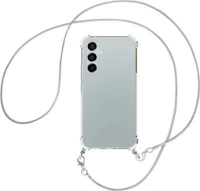 Produktbild von Handykette Backcover-Schutzhülle mit Band (Metall silberfarben) für Samsung Galaxy A54 5G (6.4'') - silberfarbene Snake-Kette