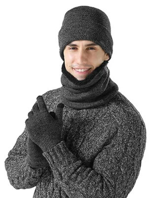 Imagen del producto de Omgoods: Conjunto uni de gorro, bufanda y guantes, que incluye guantes para pantallas táctiles