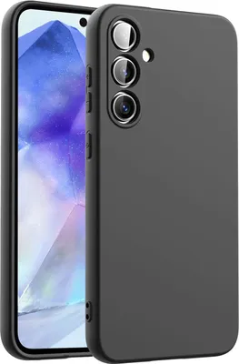 Produktbild von Conie TPU Schutzhülle für Samsung Galaxy A54 5G Tasche Case Cover Bumper Silikon Mikrofaser Inlay Hülle in Schwarz matt