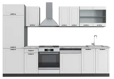 Produktbild von Küchenzeile Vicco R-Line Weiß Landhaus/Anthrazit 300 cm , AP Marmor, Model 43009