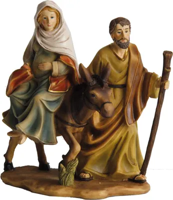 Produktbild von FADEDA Herbergssuche   / Höhe:14 cm / handbemalt / detailgetreue Krippen Figuren - Weihnachten Tisch Dekoration Krippe Zubehör
