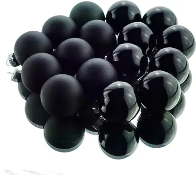 Produktbild von Christbaum-Mini-Kugeln Black schwarz Ø 3,5 cm aus Glas - 16er Set
