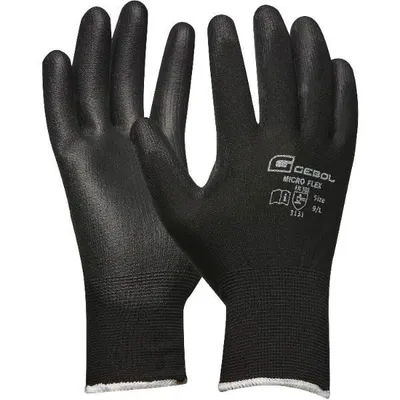 Produktbild von GEBOL Schutzhandschuh Micro Flex Arbeitshandschuh schwarz Größe 9 | 1 Paar