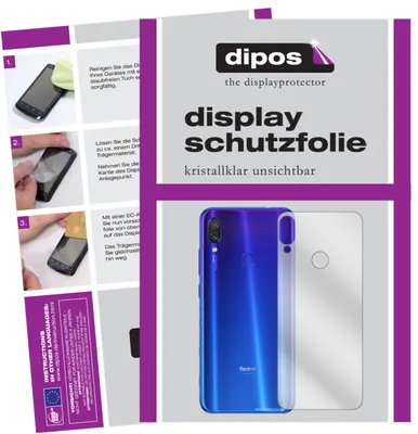 Produktbild von 2x Schutzfolie für Xiaomi Redmi Note 7 Pro Rückseite klar Displayschutzfolie