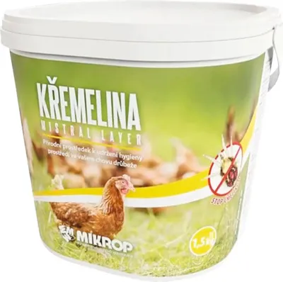 Obrázok produktu pre Obohatená kremelina pre hydinu Mistral Layer 1,5 kg proti čmelíkom