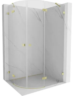 Obrázek produktu pro Mexen Lunar sprchový kout půlkruhový otočný pravý 100 x 90 cm, transparentní, zlatý kartáčovaný - 833-100P-090L-55-00