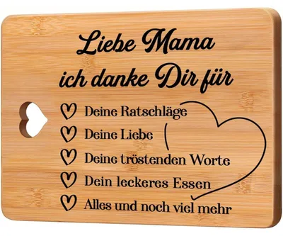 Productafbeelding van Bamboe snijplank, 28 x 21,5 cm. Cadeau voor mama