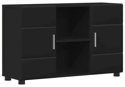 Obrázek produktu pro vidaXL Komoda FLORIN Černá 88,5 x 30,5 x 55,5 cm Dřevěný materiál