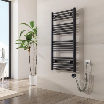 Zdjęcie produktu dla Grzejnik Heilmetz Elektryczny grzejnik łazienkowy Suszarka do ręczników 100 x 50 cm Antracytowy podgrzewacz do ręczników