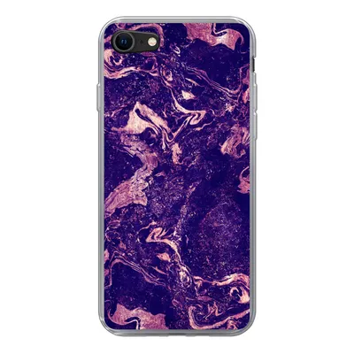 Produktbild von MuchoWow® Handyhülle Schutzhülle Hülle für iPhone SE 2020 Marmor - Naturstein - Mineralien Silikon Softcase Handy Hülle - Kartenbesitzer