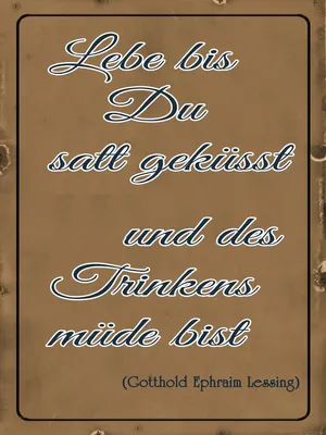 Produktbild von vianmo Holzschild 40x30 cm lebe bis Du satt geküsst Trinken