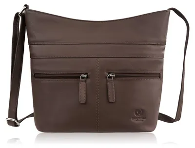 Produktbild von Damen Leder Umhängetasche geräumig braun Postbag Paolo Peruzzi AY-23-BR