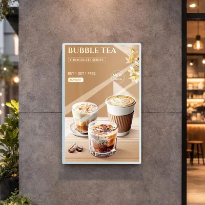Produktbild von Wandmontierter Leuchtkasten, LED-beleuchtetes Menü-Display, Werbedisplay, Silber 40×60cm【CBMN-12054】