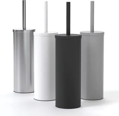 Immagine prodotto di Scopino per WC in acciaio inossidabile e silicone nero, antibatterico