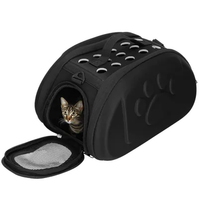 Immagine prodotto di Springos® Borsa per animali domestici con porte Contenitore per il trasporto Borsa per gatti Taglia S Maniglia per il trasporto Tracolla Pieghevole