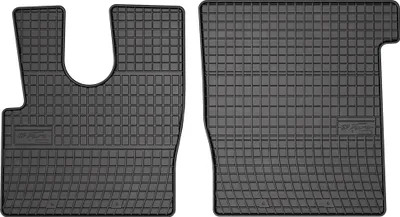 Image de Tapis avant en caoutchouc pour DAF XF XF106 2013- – 2 pièces, noirs, sur mesure