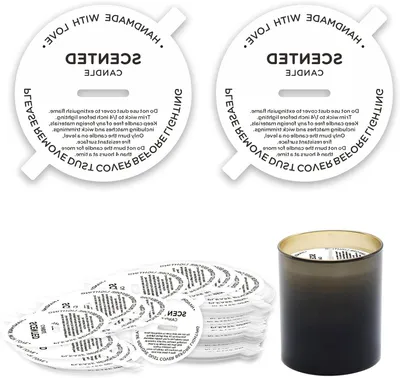Productafbeelding van Kaars Stofkappen - Deksel Stickers - Kaarsen Decoreren - Met Trekbandjes - 7 cm - Wit