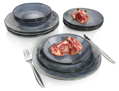 Produktbild von SÄNGER Steingut Geschirrset Darwin, Tafelservice 12 teilig für 4 Personen eckige Schalen
