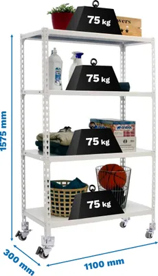 Produktbild von SIMONCLICK MOBILE SUPERPLUS 4/300 1500 BCO/BCO Metallregal