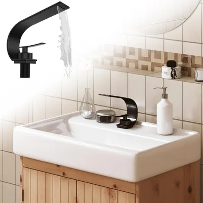 Obrázok produktu pre XINZI kuchynská batéria v matnej čiernej farbe, kuchynský jednopákový kohútik s keramickým ventilom, telo z mosadze a rukoväť zo zliatiny zinku, moderný dizajn, jednoduchá inštalácia