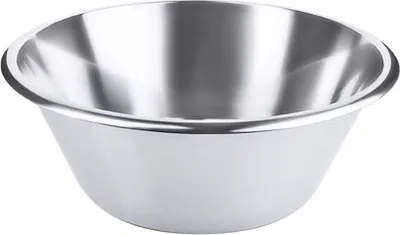 Productafbeelding van Kom met een platte, conische vorm, gemaakt van roestvrij staal 18/10, satijnachtig gepolijst, met een open, gladde rand