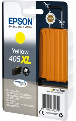 Obrázek produktu pro Epson Singlepack Yellow 405XL DURABrite Ultra Ink, Vysoká (XL) výtěžnost, Žlutá, Inkoust na pigmentové bázi, 14,7 ml, 1 kusů, Balení po jednom