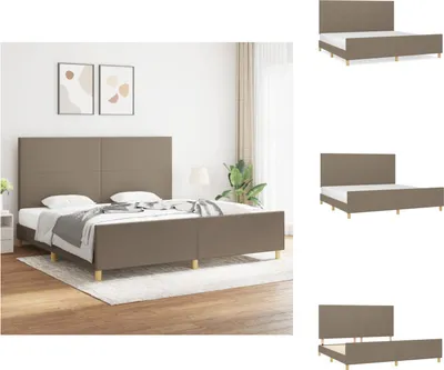 Produktbild von vidaXL Bettgestell mit Kopfteil Taupe 200x200 cm Stoff -  Betten & Bettgestelle