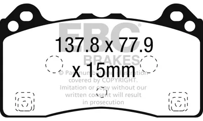 Productafbeelding van EBC Yellowstuff remblokken voorzijde, artikelnummer EBC120613, geschikt voor Ford Focus 3