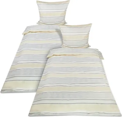 Image de Beautissu 4 pièces parure de lit en coton Viola Beige