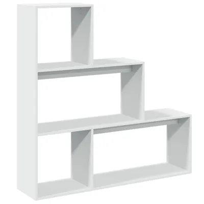Produktbild von Raumteiler-Bücherregal 3 Stufen Weiß 123x29x123cm Holzwerkstoff