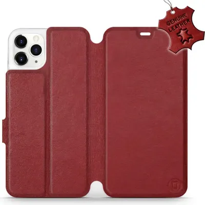 Produktbild von Echtleder Handyhülle für iPhone 11 Pro Max, Mobiwear Leather, Dunkelrot