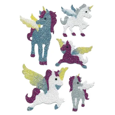 Produktbild von HERMA Sticker MAGIC "Einhörner" Diamond glittery 1 Blatt à 5 Sticker
