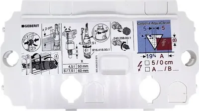 An instructional diagram on a white plastic plate.