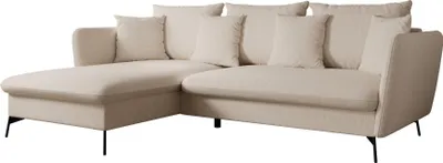 Produktbild von FURNLUX Ecksofa Viton Beige Und Schwarz 258cm / Hauptfarbe: Beige / Abmessungen: 258 x 91 x 167 cm