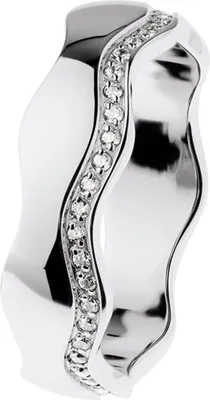 Produktbild von Ring 63 - Edelstahl - evia Welle - Zirkonia