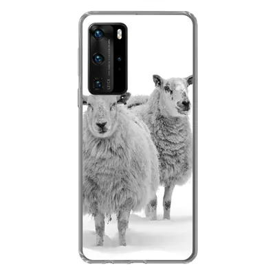 Produktbild von MuchoWow® Handyhülle Schutzhülle Hülle für Huawei P40 Pro Schafe - Schnee - Weiß Silikon Softcase Handy Hülle - Schutz