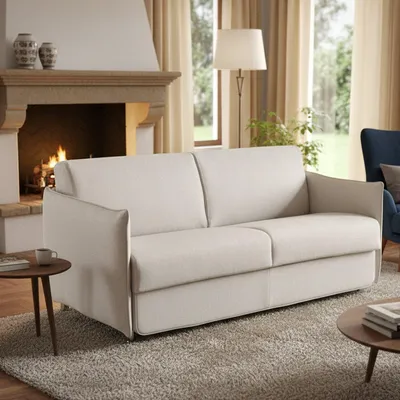 Immagine prodotto di Follina - Divano Letto 2 Posti, 160x95 cm Beige, Sfoderabile Italy