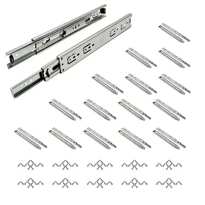 Produktbild von YALION® 15 Paar Schubladenschienen 300 mm Vollauszug | Kugelauszug | 45 mm Stahlführung | Seitliche Montage | 45 kg Tragkraft
