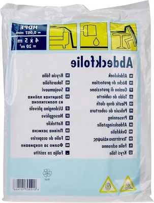 Obrázok produktu pre Krycia fólia Baumarkt – CE96902210 – krycia plachta z HDPE – 20 m² – 7 μm Krycia fólia
