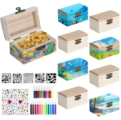 Immagine prodotto di Set di 10 mini scatole di legno per lavori manuali e decorazioni