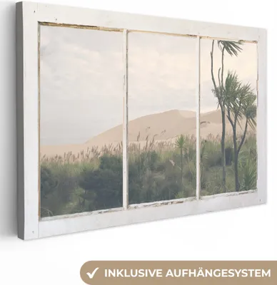 Produktbild von OneMillionCanvasses® - Leinwandbilder - 150x100 cm, Aussicht - Düne - Strand, Wandbilder Kunstdruck Wanddekoration