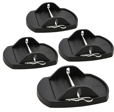 Image de Cales pour béquilles de caravane, 22 x 16 cm, grises, empilables - lot de 4 - Cales pour béquilles de camping-car en polyéthylène haute densité