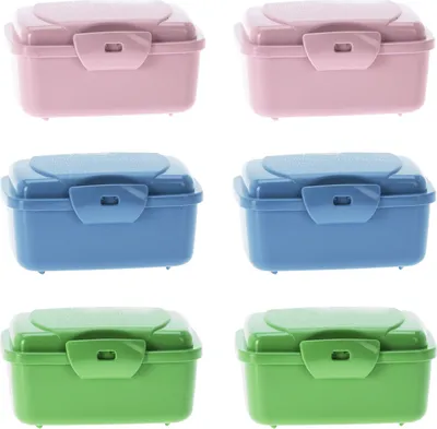 Produktbild von 6x Mini Snackbox 350 ml Aufbewahrungsdose Küche Aufbewahrungsbox Obst Gemüse Vesperdose