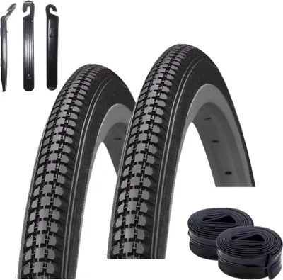 Zdjęcie produktu dla 2 x opony rowerowe Kenda K-103 27" Czarna opona rowerowa 32-630 (27 x 1 1/4) + 2 x pasujące dętki SV wraz z łyżką do opon maxxi4you