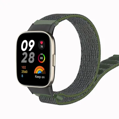 Produktbild von Strap-it Redmi Watch 3 Nylon Armband (Armeegrün)