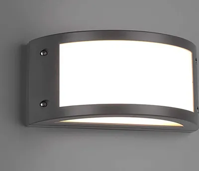 Produktbild von LED Außenwandleuchte halbrund Anthrazit Carportbeleuchtung Gartenlampe mit Strom